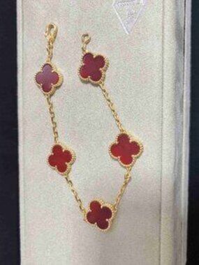 Vintage Alhambra Carnelian Bracelet VCA 18k Gold